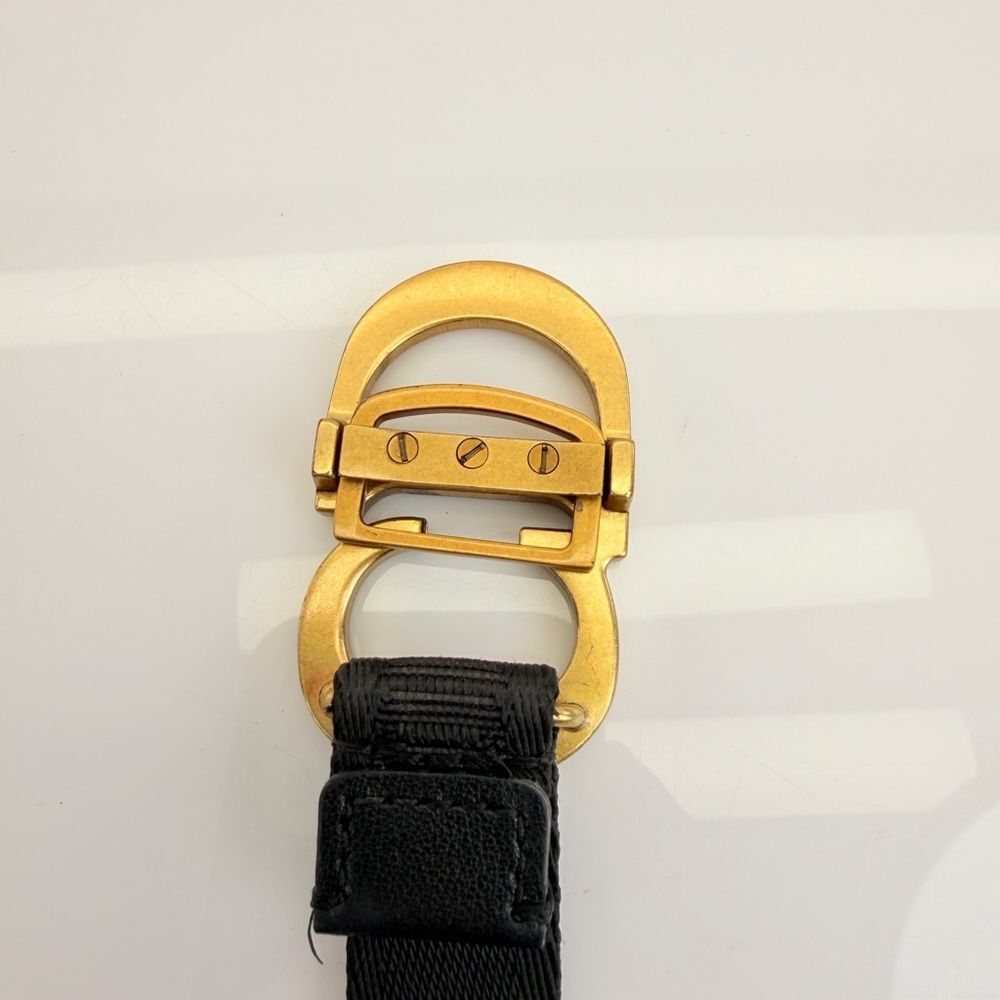 Christian Dior Black Nylon Saddle CD Belt Jacquard - Picture 9 of 10